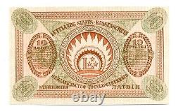 Lettonie République Monnaie Du Gouvernement Letton Note 10 Rubli 1919 Série H Unc Rr
