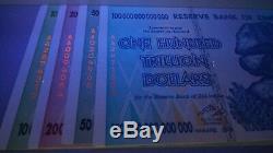 Lot 10/20/50/100 Billions De Dollars Zimbabwéens! Unc 2008 Aa Original Monnaie