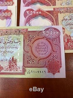Lot 9 X Irakien Dinar 25000 Iqd Monnaie Unc Uncirculated Authentique 1g