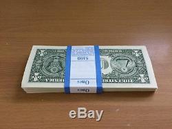 Lot De 100 Billets Consécutives De Billets De Banque En Papier-monnaie À 1 $ Unc
