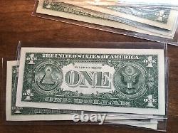 Lot De 14 1957 Un Dollar Note $1 Silver Certificate Blue Seal Unc Currency Lot
