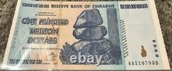 Lot De 2008 100 Trillion Dollars Zimbabwe Banknote Aa P-91 Gem Unc Devise Bill