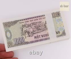 Lot de 1000 pièces de billets en papier de 1000 Dong du Vietnam - Collections UNC en briques
