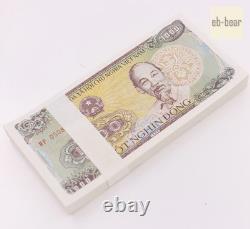 Lot de 1000 pièces de billets en papier de 1000 Dong du Vietnam - Collections UNC en briques
