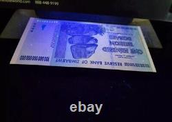 Lot de 10 billets authentiques de 100 trillions de dollars zimbabwéens, Aa2008, UNC
