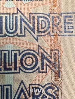 Lot de 50 billets authentiques de 100 trillions de dollars du Zimbabwe, Aa2008, unc