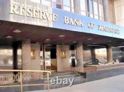 Lot de 5 billets authentiques de 100 trillions de dollars zimbabwéens, Aa/2008, UNC