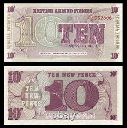 Lot de briques 1000 PCS, Grande-Bretagne, 10 pence, monnaie militaire, 6e édition, P-M48, NEUF