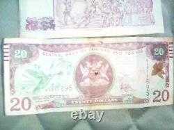 Lot mixte de 21 billets de banque en papier du monde différents, monnaie étrangère Cir et Unc