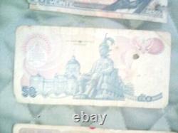 Lot mixte de 21 billets de banque en papier du monde différents, monnaie étrangère Cir et Unc
