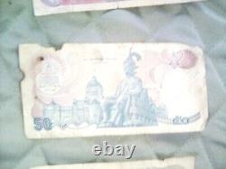 Lot mixte de 21 billets de banque en papier du monde différents, monnaie étrangère Cir et Unc