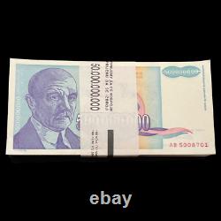 Lot original de 100 billets de 500 millions de dinars yougoslaves de 1993, UNC.