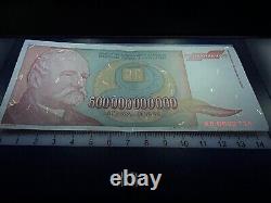Lot original de 100 dinars de Yougoslavie 500 milliards 1993 billets de banque UNC
