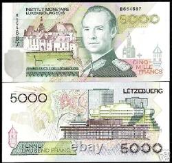 Luxembourg 5000 FRANCS P-60 1996 Avant Euro UNC CARTE DE VILLE DUKE Billet de Banque