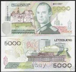 Luxembourg 5000 FRANCS P-60 1996 Avant Euro UNC CARTE DE VILLE DUKE Billet de Banque