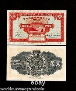 Macao Chine 10 Avos P36 1946 Macao Unc Rare Portugal Monnaie Monnaie Bil Billets