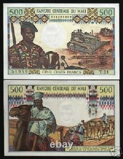 Mali 500 Francs P12e 1973 Camel Rifle Tractor Unc Monnaie Bill Note Banque