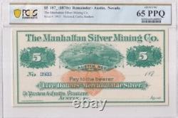 Manhattan Silver Mining Co. Austin Nevada 13,5 10,20 $, Ensemble De 5, 187 S, Unc Gem