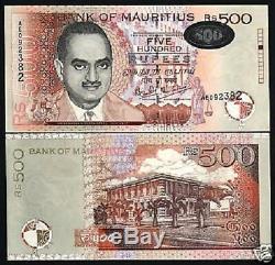 Maurice 500 Roupies P53 1999 Bisoondoyal Unc Université Monnaie Argent Banknote