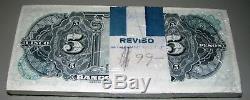 Mexique 5 Pesos Stack Banknote Billets Monnaie 1969 Bundle Non Distribuée