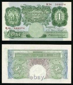 Monnaie 1929-34 Grande-Bretagne Billet de banque d'une livre P-363b Préfixe R74 NEUF