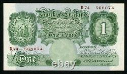 Monnaie 1929-34 Grande-Bretagne Billet de banque d'une livre P-363b Préfixe R74 NEUF