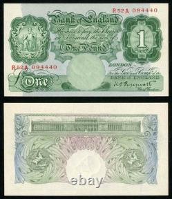 Monnaie 1948 Grande-Bretagne Billet de banque d'une livre P-363d Préfixe Peppiat R52A UNC