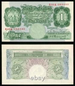 Monnaie 1948 Grande-Bretagne Billet de un livre P-363d Préfixe Peppiat R52A UNC