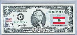 Monnaie De Monnaie Américaine Monnaie De Deux Dollars Bill Gem Unc Collection Timbres Drapeaux Nationaux