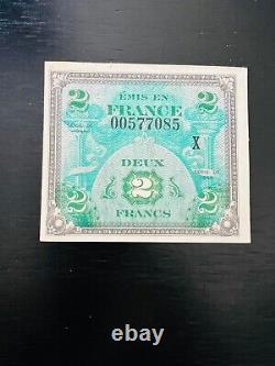 Monnaie Militaire Alliée Aux Billets De Banque De France 2 Francs (1944) Ww2 Série X Unc