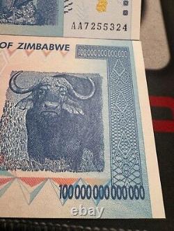 Monnaie authentique du Zimbabwe, billet de 100 trillions de dollars, AA/2008, P-91 UNC
