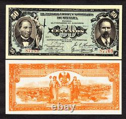 Monnaie révolutionnaire du Mexique 5 CONSECUTIVES 50 Centavos 1915 P-S1042 GEM UNC