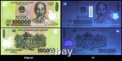 Monnaie vietnamienne 100000 Dong vietnamien, année aléatoire, P-122 UNC polymère X100 PCS