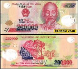 Monnaie vietnamienne 200000 dongs vietnamiens VND, année aléatoire, UNC, polymère x 10 pièces