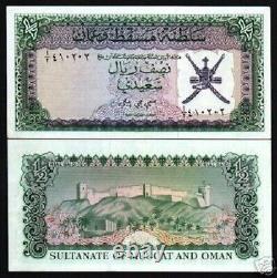 Muscat & Oman 1⁄2 Rial Saidi P-3 1970 1ère Édition Unc Rare Omani Monnaie Banque