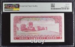 ND 1973 OMAN 1 UN RIAL OMANIEN CONSEIL MONÉTAIRE Pick P. 10a PMG 66 EPQ GEM UNC