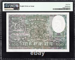 Népal Inde 100 Mohru P7 1951 PMG64 Choix UNC Billet de banque Monnaie ROI TRIBHUVANA