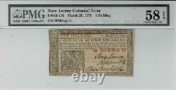 New Jersey (25 mars 1776) - 1 Shilling - fr. NJ-175-PMG Choix Environ UNC 58 EPQ