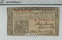 New Jersey (25 mars 1776) - 1 Shilling - fr. NJ-175-PMG Choix Environ UNC 58 EPQ