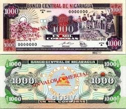 Nicaragua 1000 Cordobas 1991 ÉCHANTILLON Pick # 178Bs GEM UNC