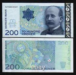 Norvège 200 KRONER P-50 2006 Carte du Pôle Nord UNC NORVÉGIEN? Billet de monnaie mondiale