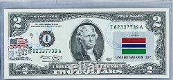 Note De Deux Dollars 2003 États-unis Monnaie De Papier De Monnaie Unc Pays Drapeau Gambie