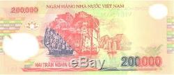 Nouveau Vietnam Mint 5 X 200000 = 1 Million De Dong Polymère Vietnames Currency-unc