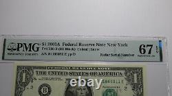 Numéro de série Radar 1 2003 Billet de banque de la Réserve fédérale de devises PMG UNC67EPQ