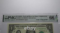 Numéro de série Radar de billet de banque de la Réserve fédérale de monnaie de $1 de 2003 PMG UNC66EPQ