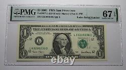 Numéro de série du radar de billet de banque de réserve fédérale de 12001 - Billet de banque en monnaie de réserve fédérale de la Banque - PMG UNC67EPQ