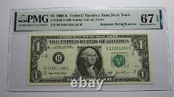 Numéro de série du répétiteur de billets de banque de la Réserve fédérale de 2003, billet de banque de monnaie de réserve fédérale, PMG UNC67