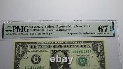 Numéro de série du répétiteur de billets de banque de la Réserve fédérale de 2003, billet de banque de monnaie de réserve fédérale, PMG UNC67