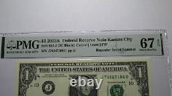 Numéro de série du répétiteur de billets de banque de la Réserve fédérale de 2003 de 1 dollar, billet de banque, PMG UNC67.