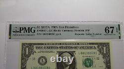 Numéro de série répétiteur de 2017 de billet de banque de la Réserve fédérale de monnaie de la Banque PMG UNC67